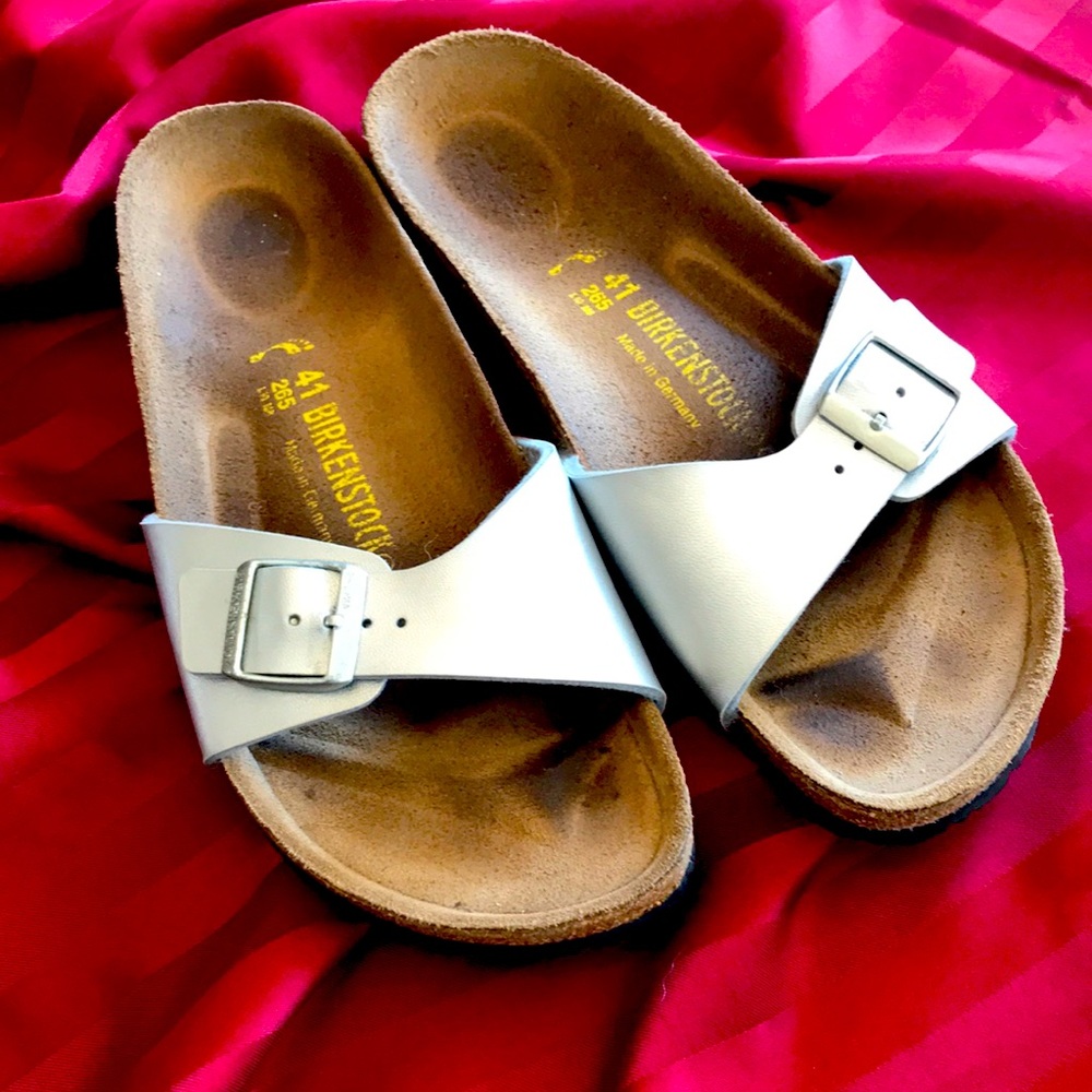 Birkenstock. Size 41. Silver.  Barely worn